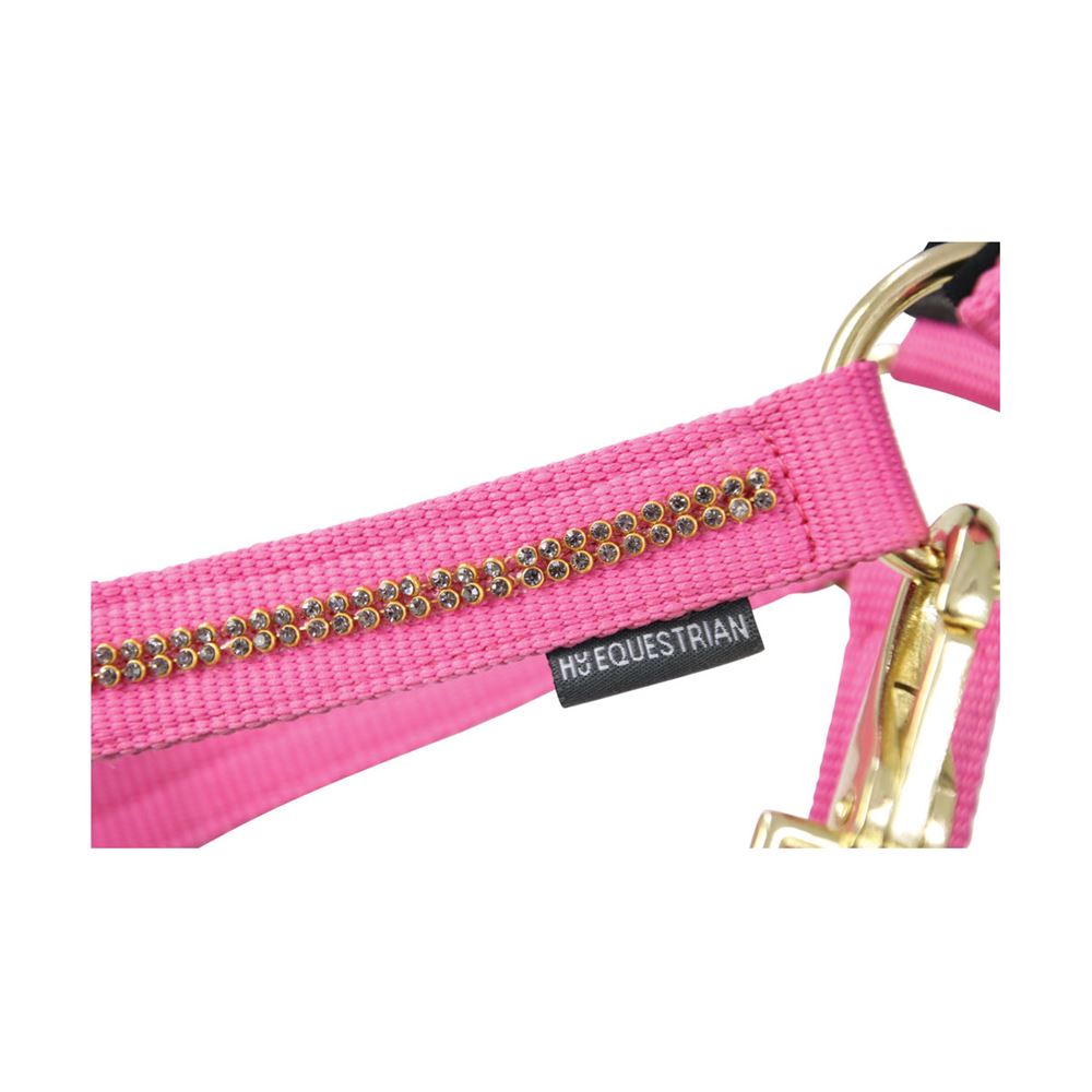 Hy Equestrian Sparkling Head Collar & Lead Rope Set (Pink)