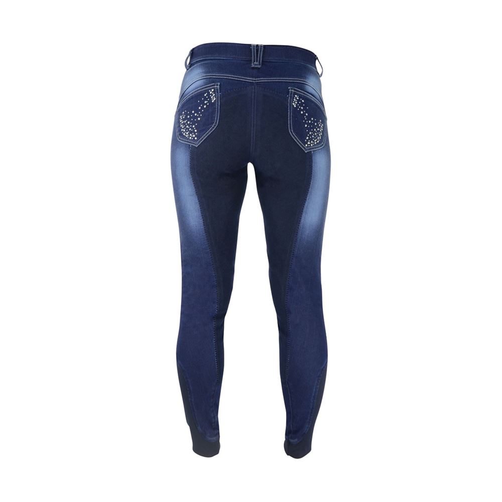 HyPERFORMANCE Denim Look Diamante Ladies Breeches