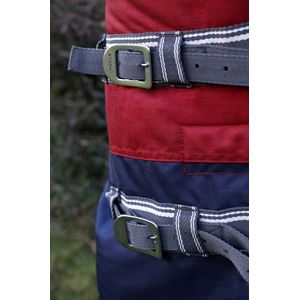 Hy Equestrian StormX Empra 200g Turnout Rug with Detachable Neck (Navy/Burgundy)