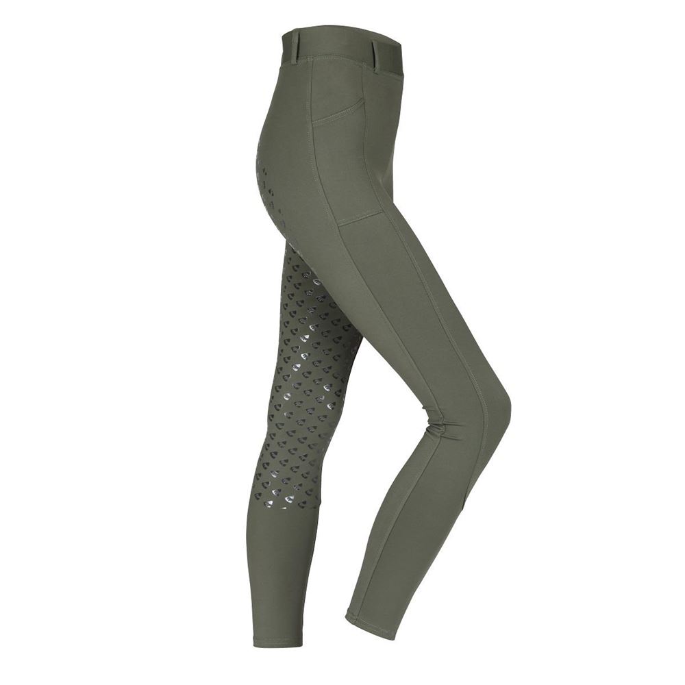 Shires Aubrion Albany Ladies Riding Tights (Deep Green)