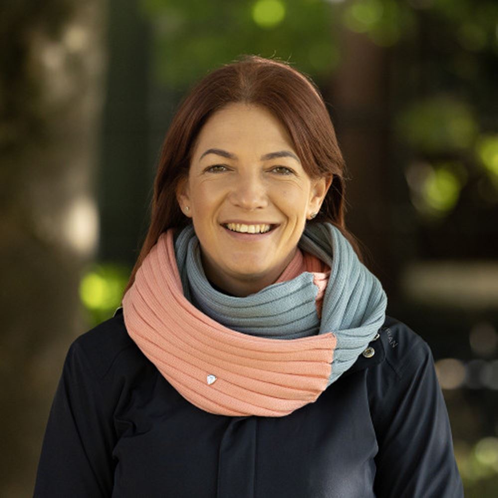 Hy Equestrian Synergy Luxury Snood (Aqua/Rose)