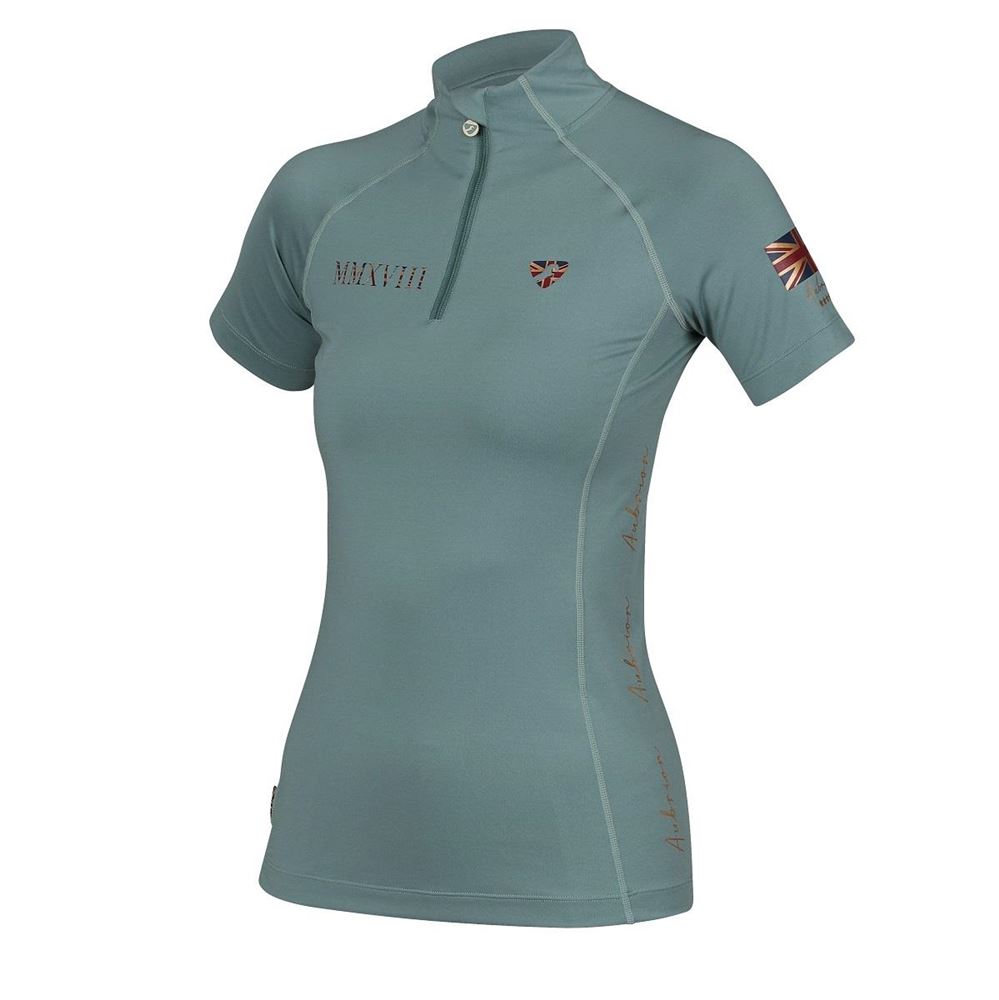 Shires Aubrion Team Short Sleeve Base Layer (Sage)