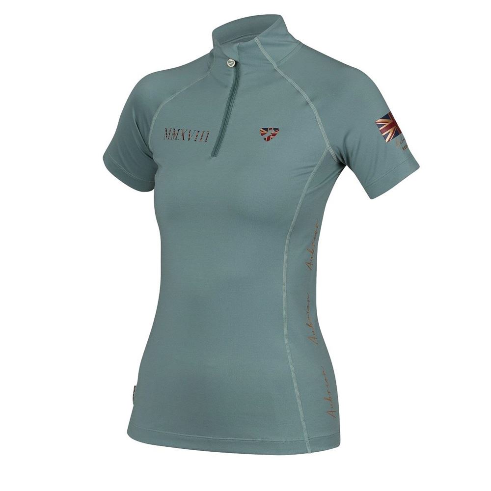 Shires Aubrion Team Short Sleeve Base Layer (Sage)