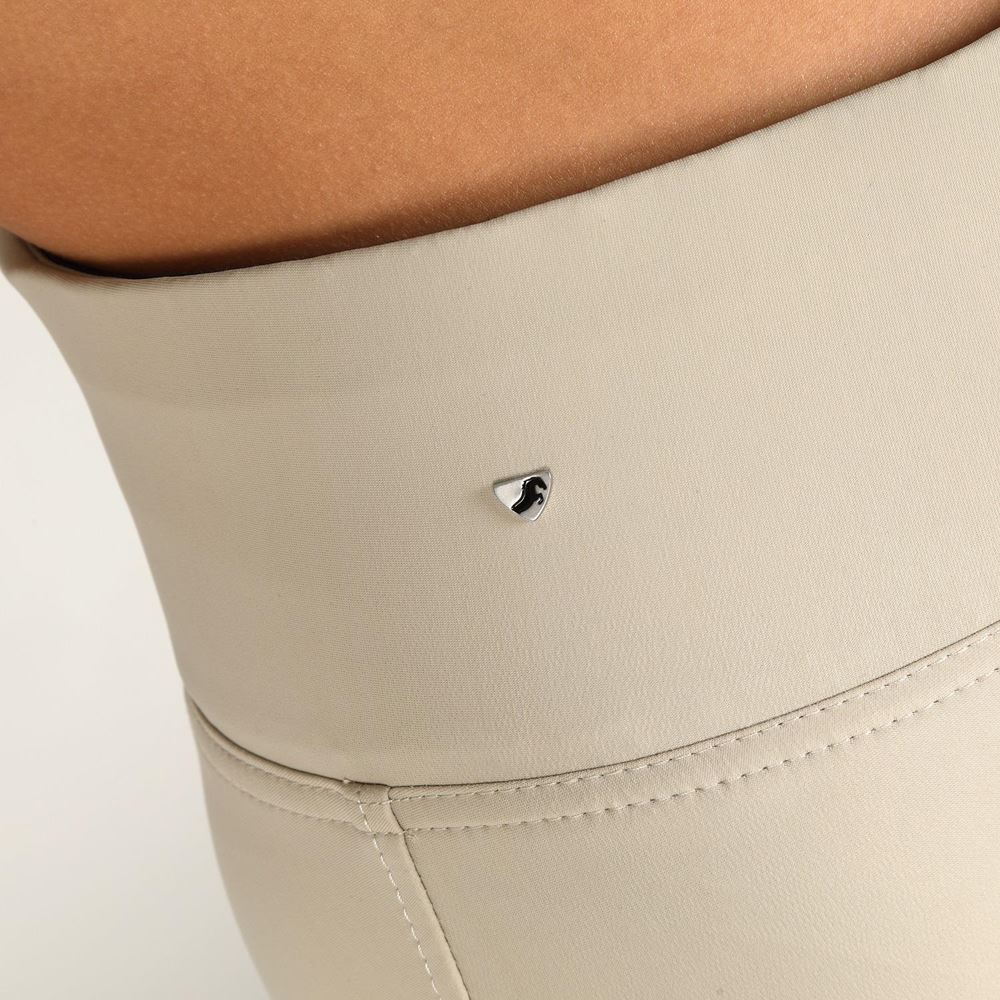 Shires Aubrion Optima Ladies Sport Riding Tights (Beige)