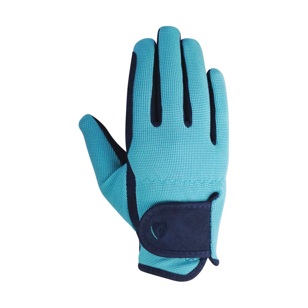 Hy Equestrian Belton Children’s Riding Gloves (Navy/Teal)