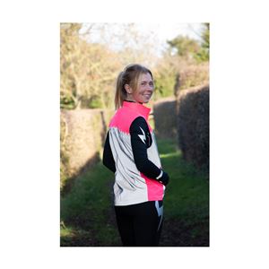 **pics** Hy Equestrian Silva Flash Lightweight Duo Reflective Gilet (Pink/Reflective Silver)