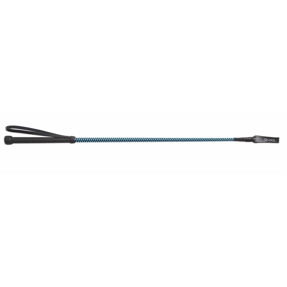 Shires Thread Stem Whip - Child (Spiral Black/Bright Blue)