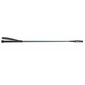 Shires Thread Stem Whip - Child (Spiral Black/Bright Blue)