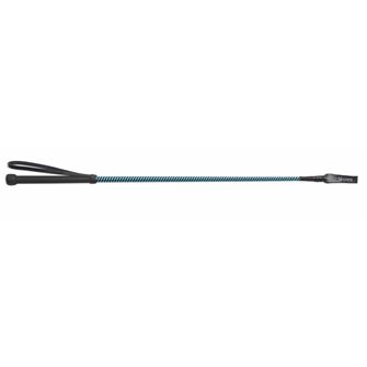Shires Thread Stem Whip - Child (Spiral Black/Bright Blue)