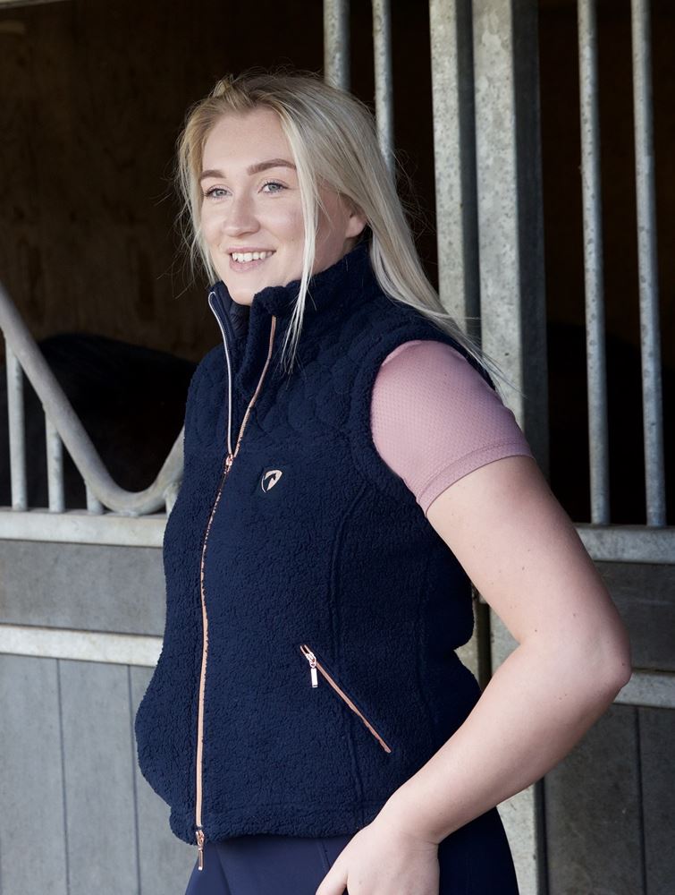 Hy Equestrian Elevate Teddy Fleece Gilet (Navy)