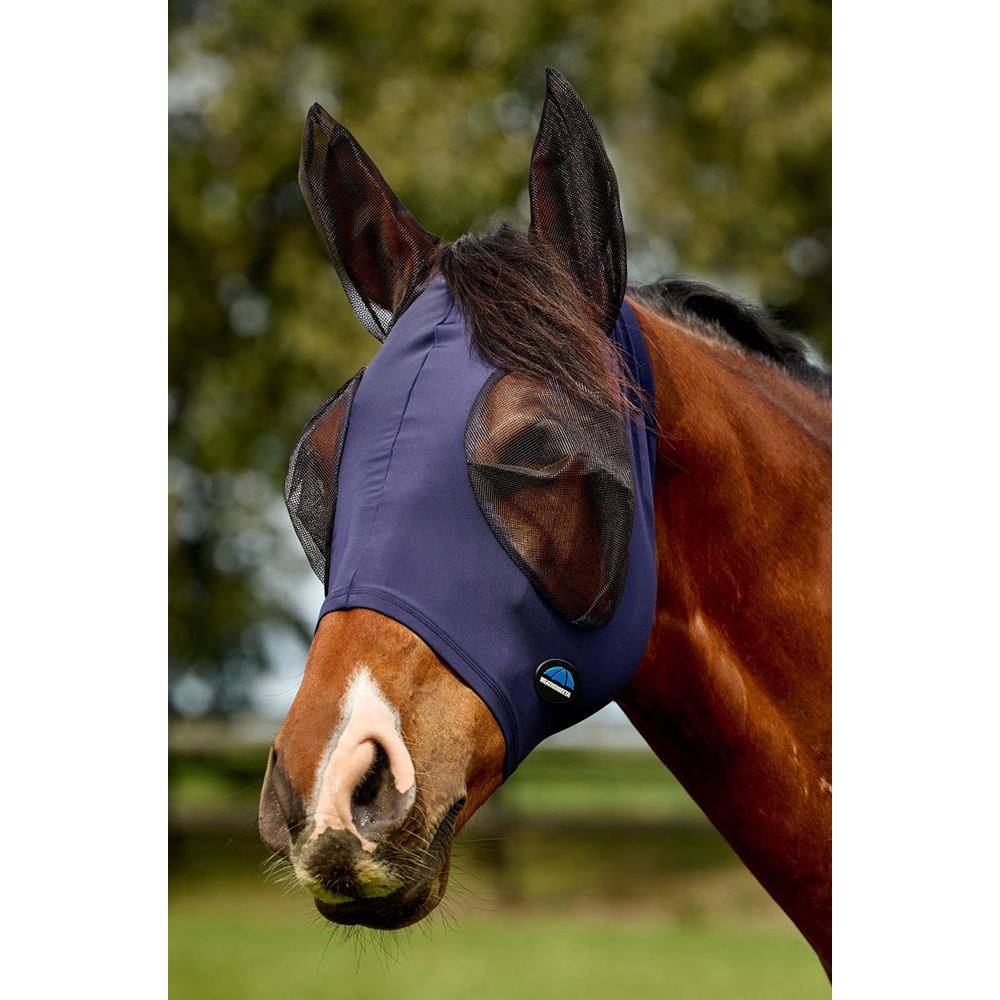 Weatherbeeta Comfitec Deluxe Stretch Fly Mask with Ears (Navy/Black)