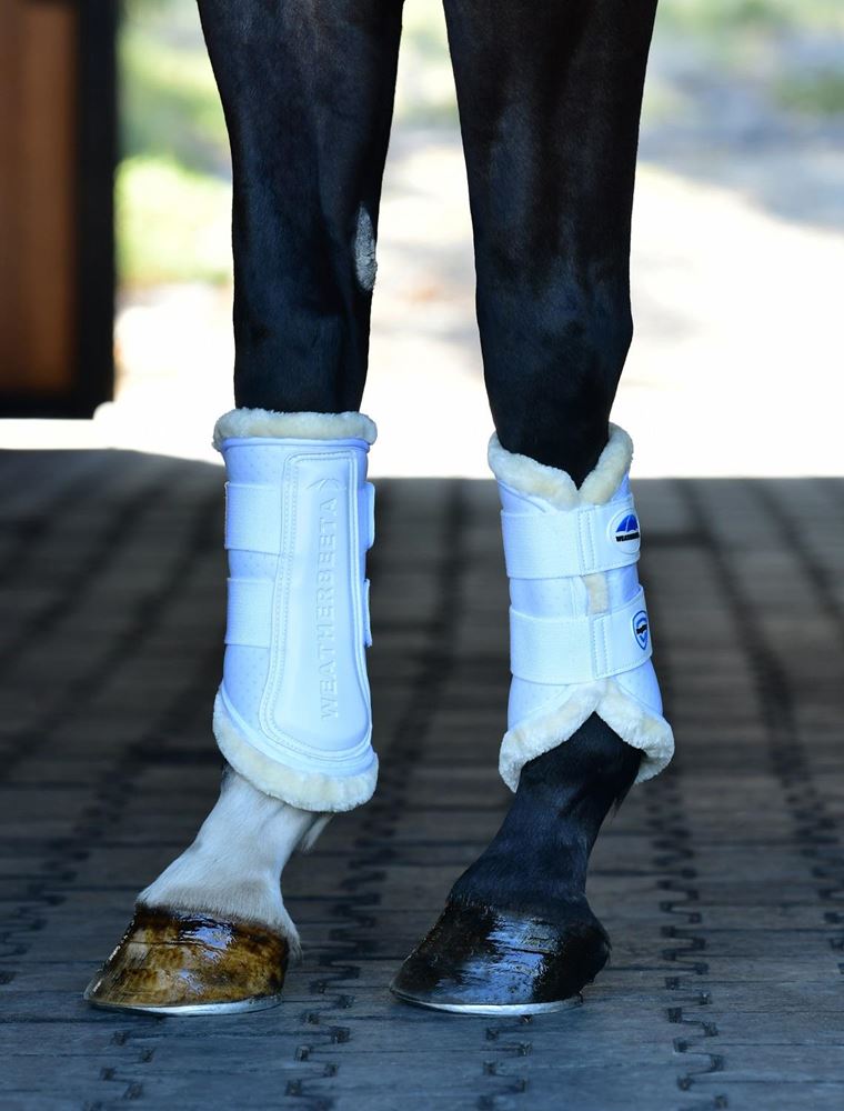 Weatherbeeta Tough-Tec Comfy Fleece Brushing Boots (White)