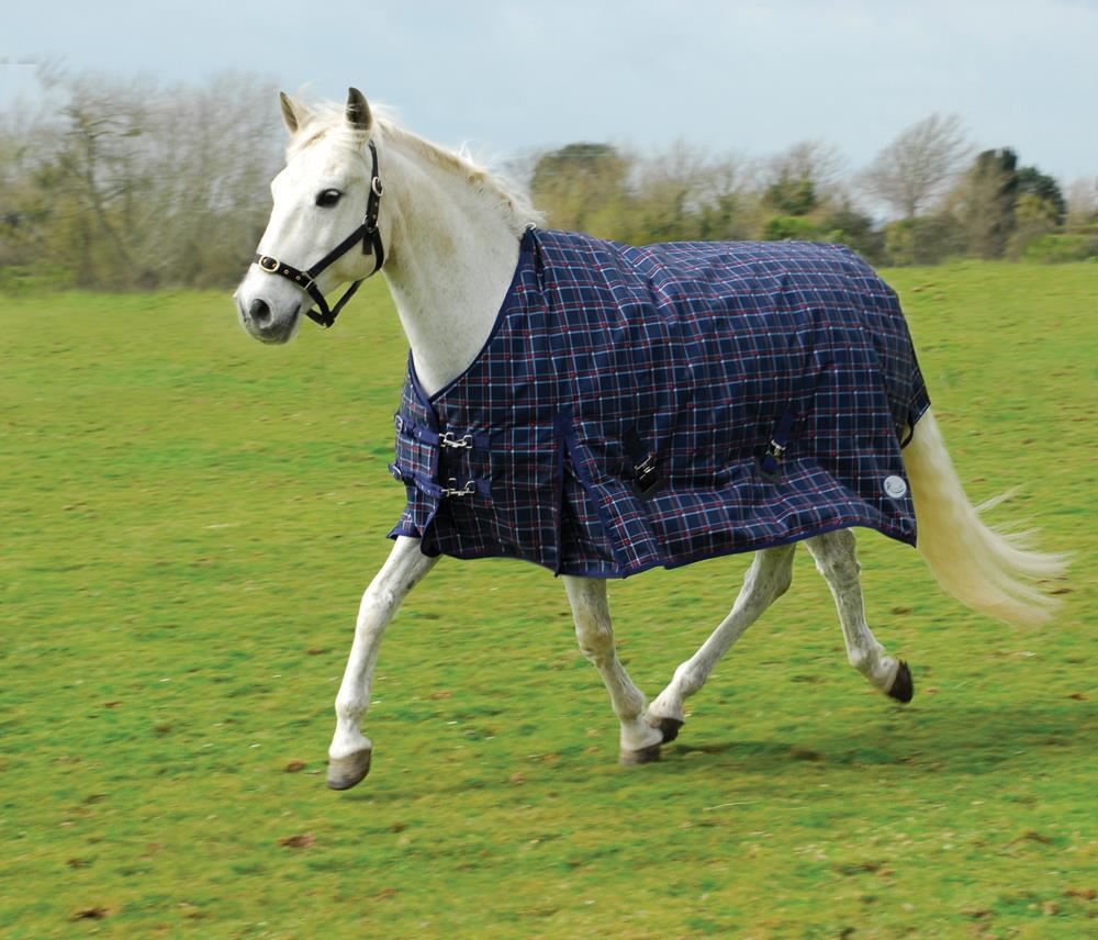 Rhinegold Zeus Outdoor Rug - 350g (Blue Check)