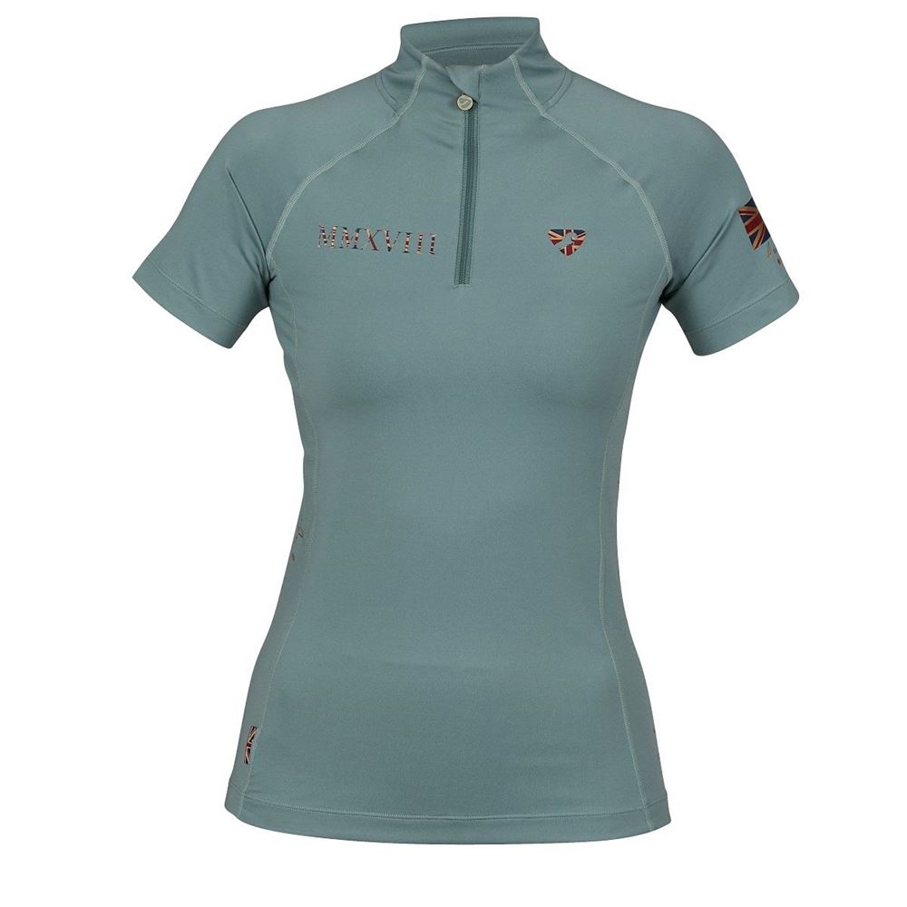 Shires Aubrion Team Short Sleeve Base Layer (Sage)