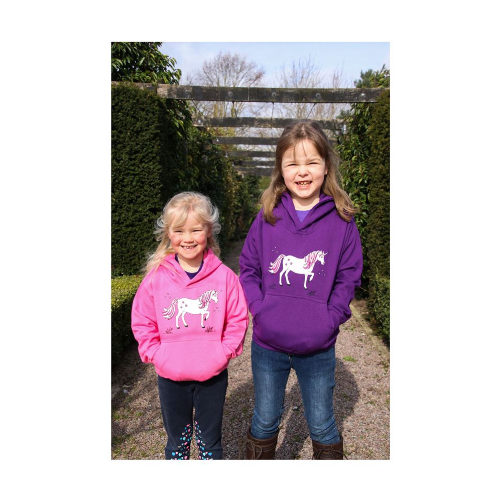 British Country Collection Dancing Unicorn Hoodie - Child (Purple)