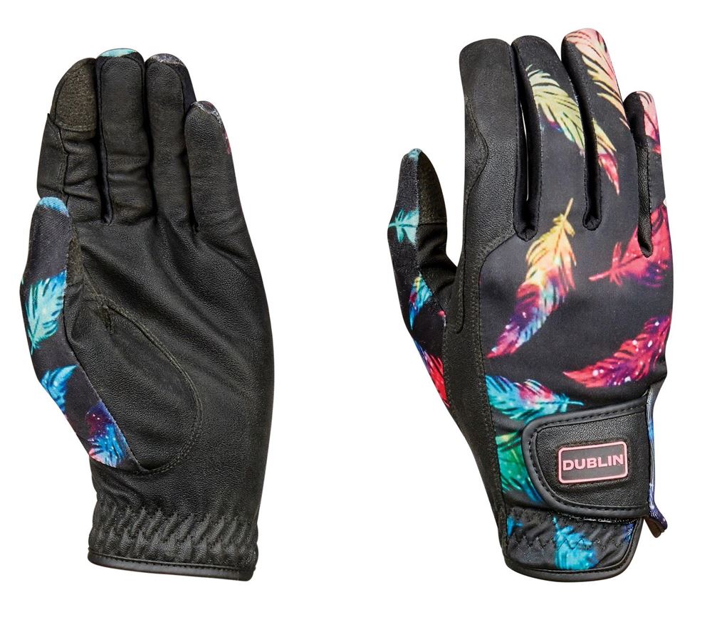 Dublin Print Riding Gloves (Feather Print)