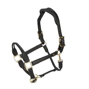 Shires Velociti Lusso Soria Control Leather Headcollar (Black)
