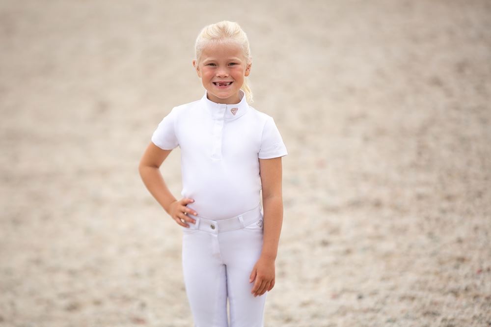 Hy Equestrian Cadiz Mizs Show Shirt (White/Rose Gold)