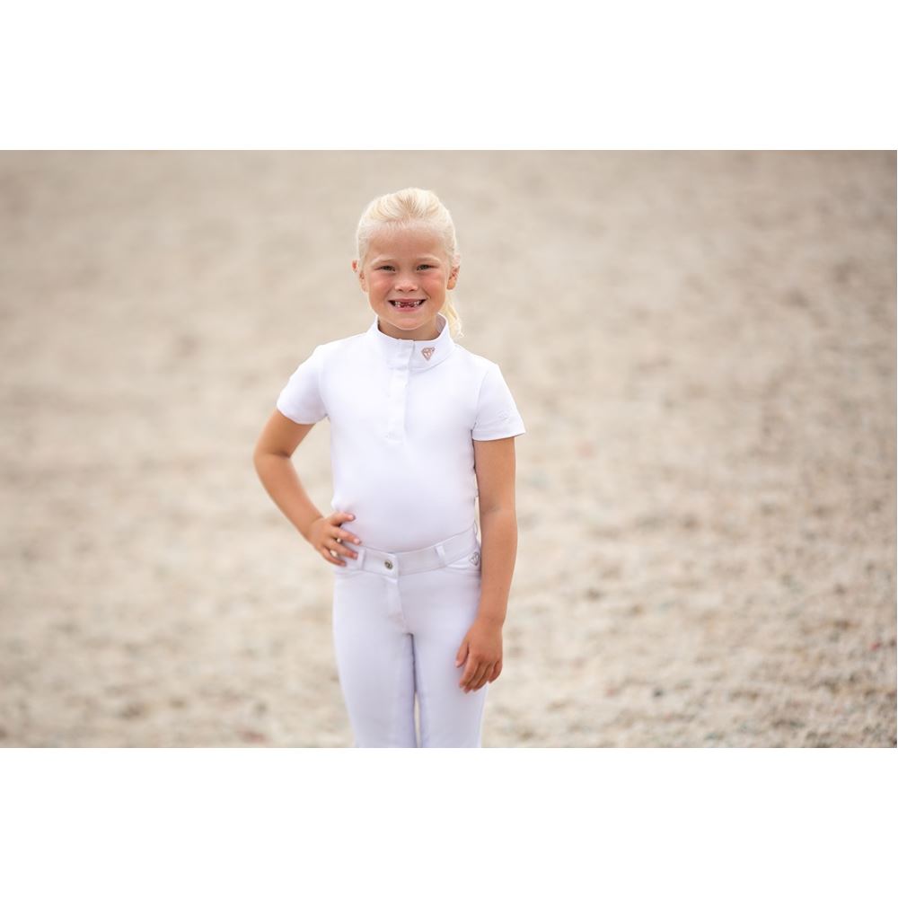 Hy Equestrian Cadiz Mizs Show Shirt (White/Rose Gold)