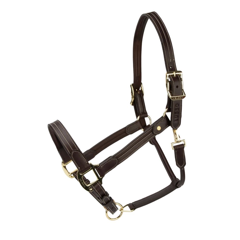 Shires Velociti Lusso Girona Leather Headcollar (Havana)
