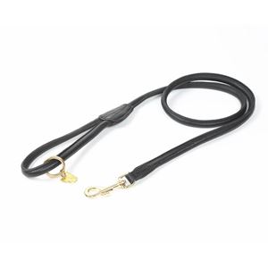 Shires Digby & Fox Rolled Leather Dog Lead (Black)
