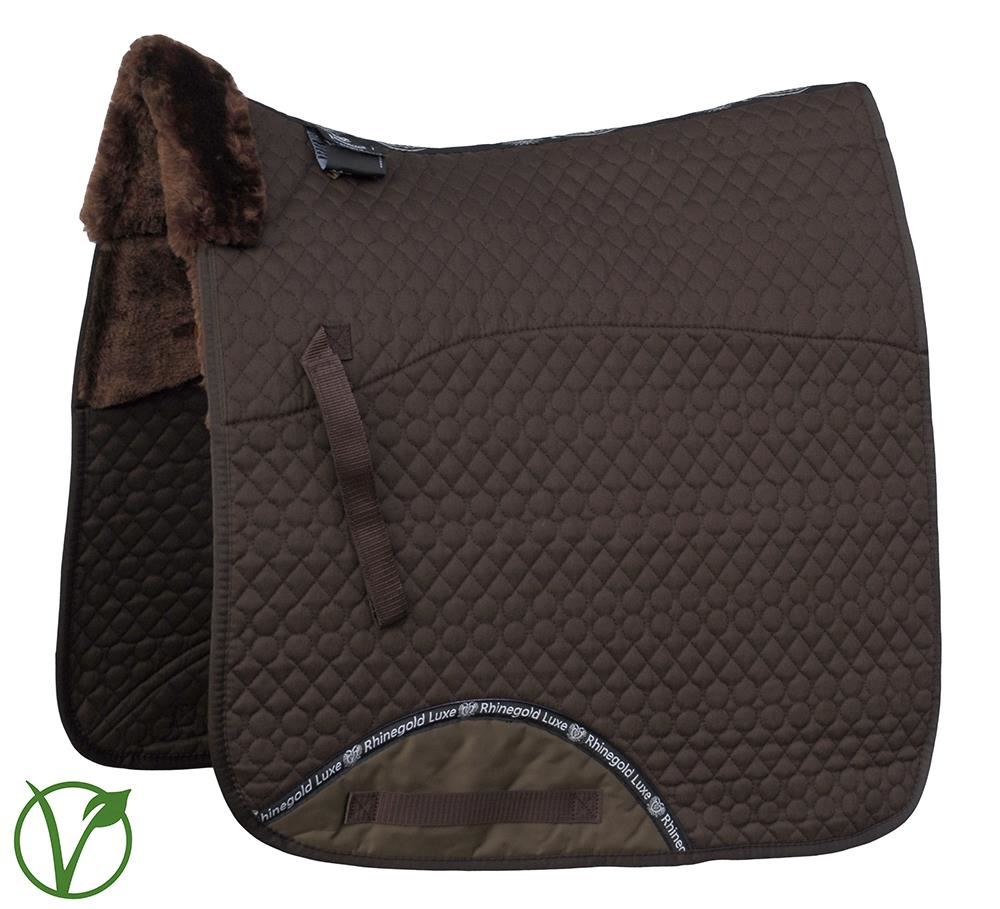 Rhinegold Luxe Fur Dressage Saddle Cloth (Brown/Brown)