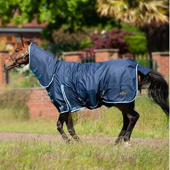 Gallop TROJAN Duraproof 300g Turnout Combo (Navy with Sky Blue/White bindings)