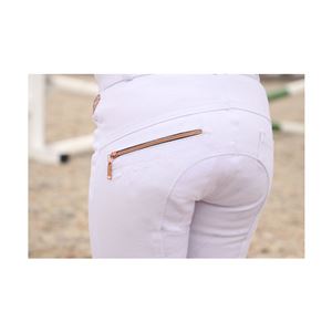 Hy Equestrian Cadiz Mizs Competition Breeches (White/Rose Gold)