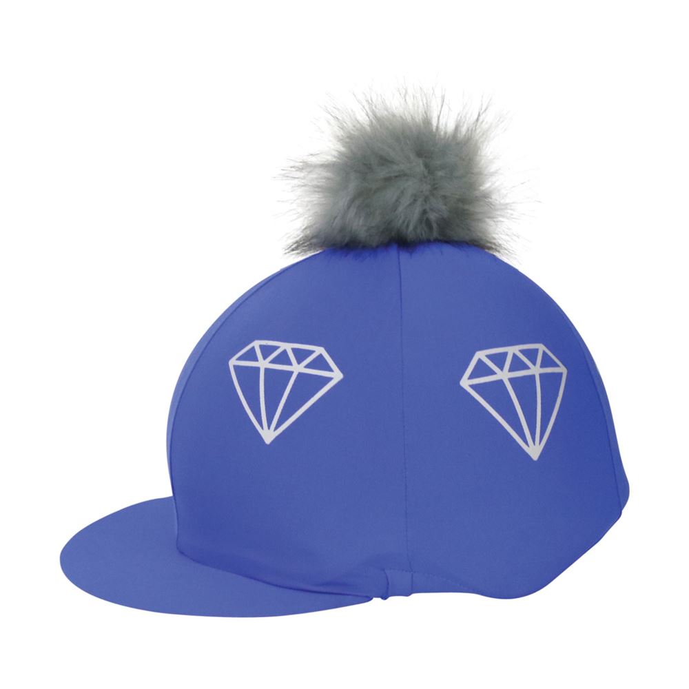 Hy Equestrian Diamonds Hat Cover (Electric Blue/Grey)