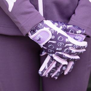 Giddy Up Gymkhana Riding Gloves by Little Rider (Purple/Lilac)