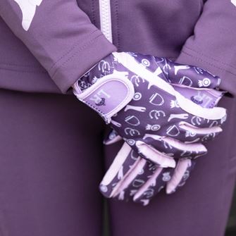 Giddy Up Gymkhana Riding Gloves by Little Rider (Purple/Lilac)