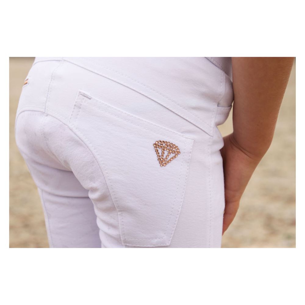 Hy Equestrian Cadiz Mizs Competition Breeches (White/Rose Gold)