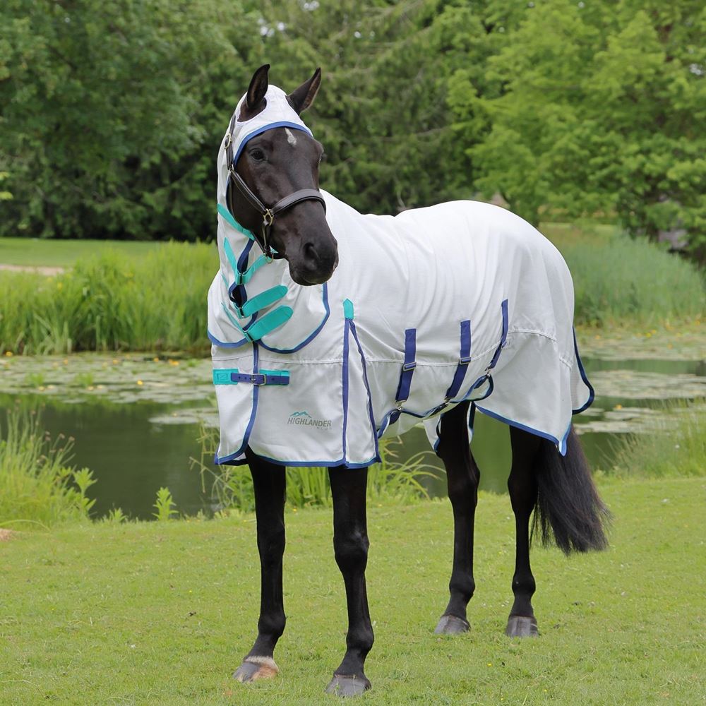 Shires Highlander Plus Sweet Itch Combo Fly Rug (White)