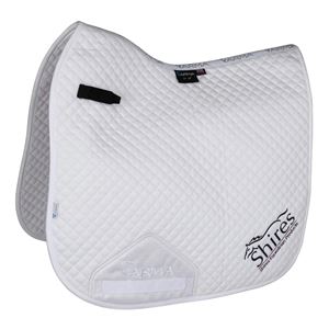 *barcodes* Shires Branded Dressage Saddlecloth (White)