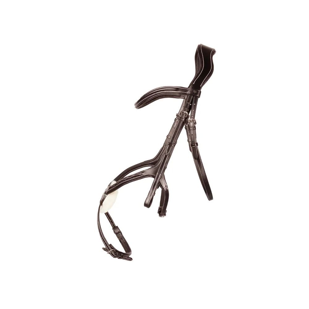 ProPresicce Pelle Grackle Leather Bridle by Hy Equestrian (Brown/ Silver Hardware)
