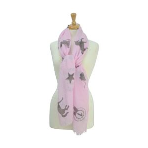 HyFASHION Ladies Balmoral Scarf (Pastel Pink/Pale Brown)