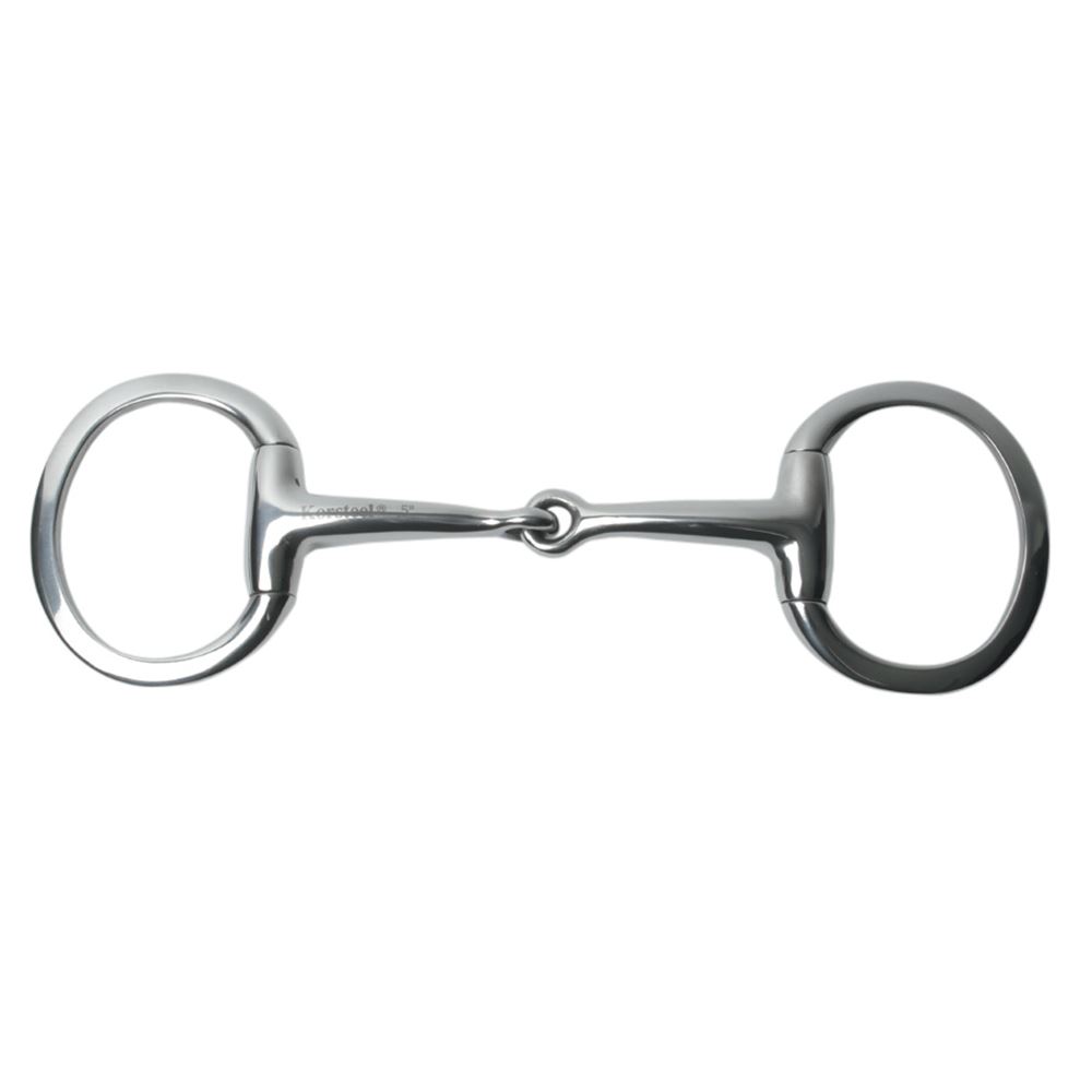 Korsteel Stainless Steel Featherweight Thin Mouth Jointed Flat Ring Eggbutt Snaffle 