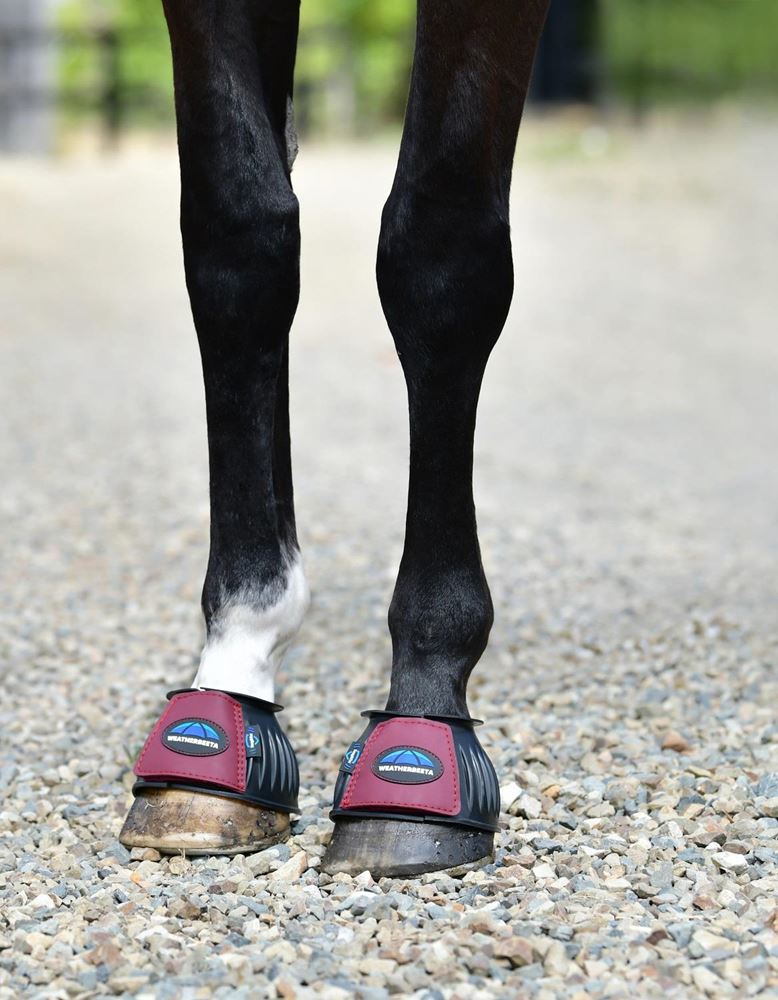 Weatherbeeta Tough-Tec Prime Rubber Bell Boots (Black/Burgundy)