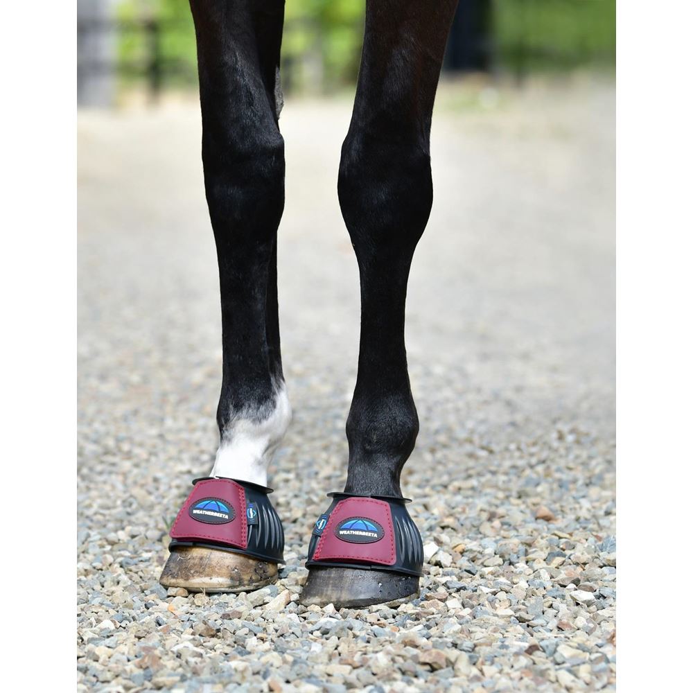 Weatherbeeta Tough-Tec Prime Rubber Bell Boots (Black/Burgundy)