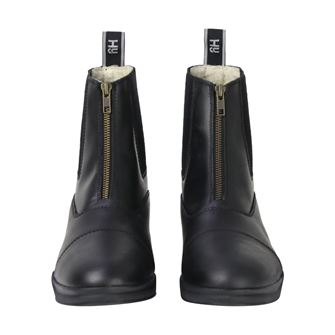 Hy Equestrian Fleece Lined Wax Leather Zip Jodhpur Boot