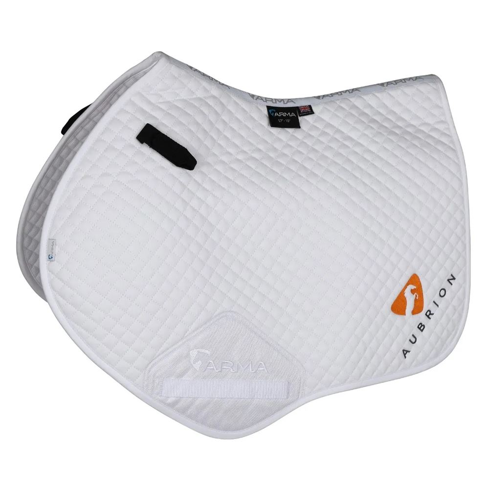 *barcodes* Shires Aubrion Branded Jump Saddlecloth (White)