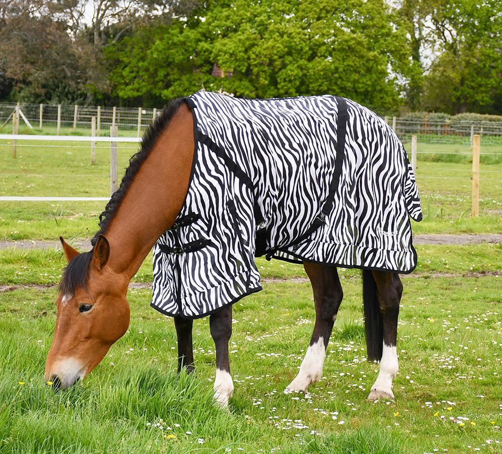 Rhinegold Fly Rug with Neck Cover (Zebra Stripe)