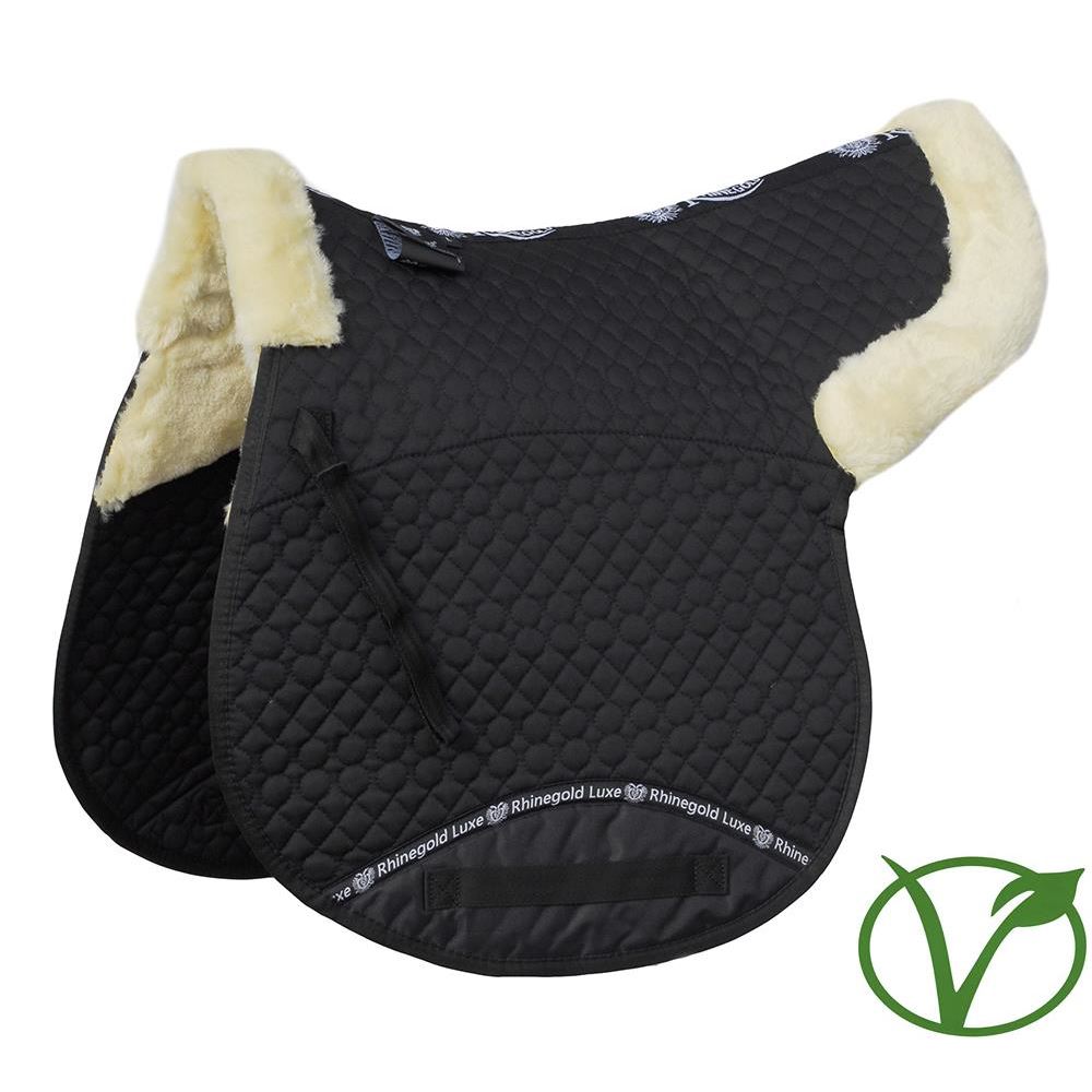 Rhinegold Luxe Fur Numnah (Black/Natural)