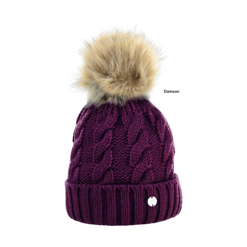 Hy Equestrian Melrose Cable Knit Bobble Hat