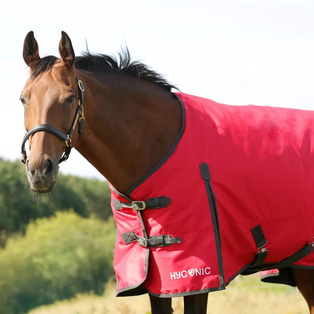 Hy Equestrian HyCONIC 50g Turnout Rug (Red/Charcoal)
