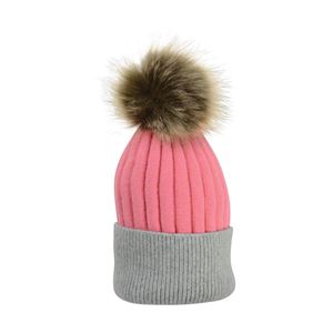 Hy Equestrian Luxembourg Luxury Bobble Hat (Coral/Charcoal)