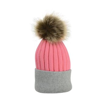 Hy Equestrian Luxembourg Luxury Bobble Hat (Coral/Charcoal)