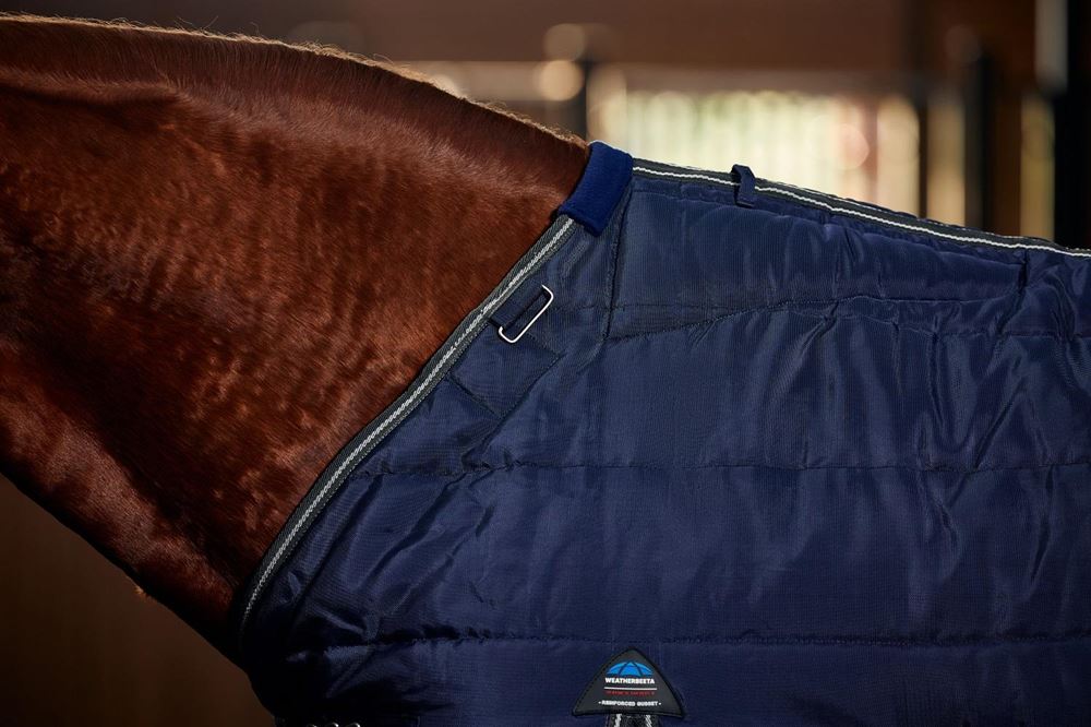 Weatherbeeta Comfitec PP Chanel Quilt Stable Detach-A-Neck - 220g (Navy/Charcoal)