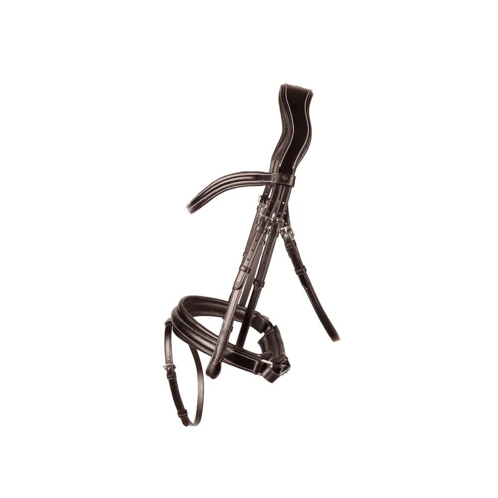 ProPresicce Pelle Crank Leather Bridle by Hy Equestrian (Brown/ Silver Hardware)
