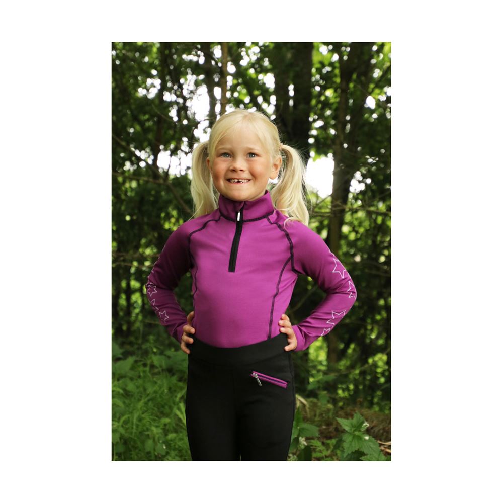 Hy Equestrian Stella Children's Base Layer (Purple/Lilac/Black)